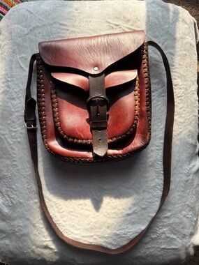 Handcrafted Brown Leather Crossbody Bag
